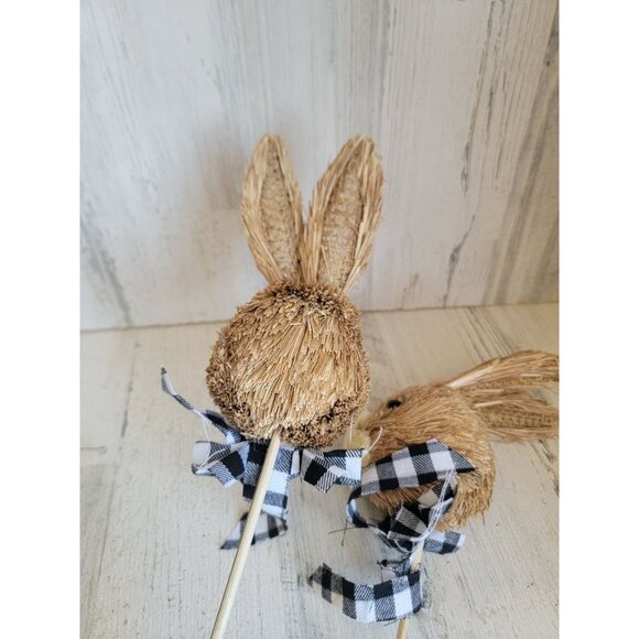 Bristle easter bunny head pick set bow plaid rabbit - Picture 9 of 10